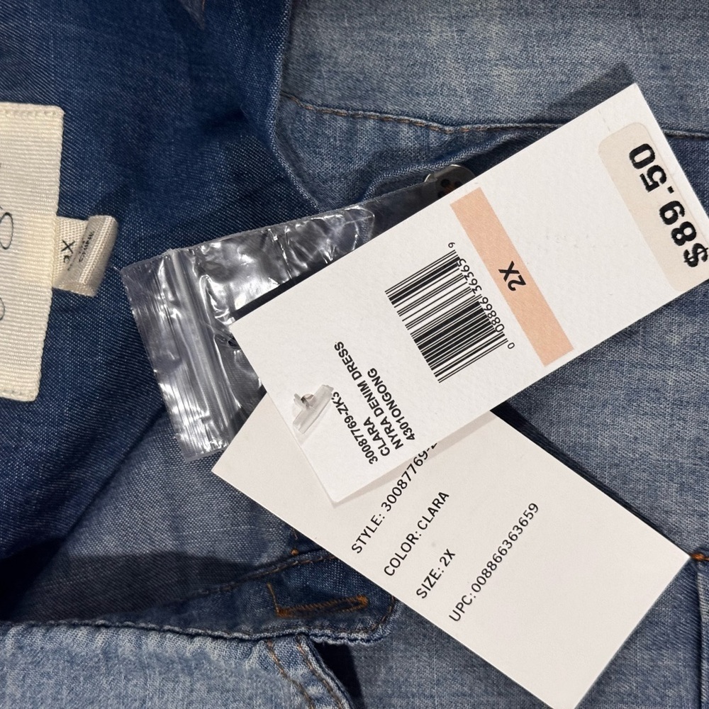 Jessica Simpson Clara Nyra Denim Shirt Dress 2X NWT Belted Midi - Picture 10 of 13